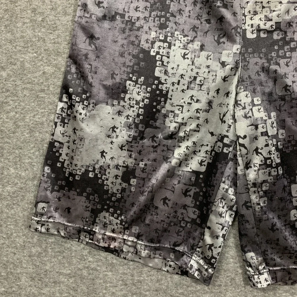 Y2K‎ And1 Basketball Shorts Men Fits XL Black Camo Shiny Satin Elastic Baggy 11